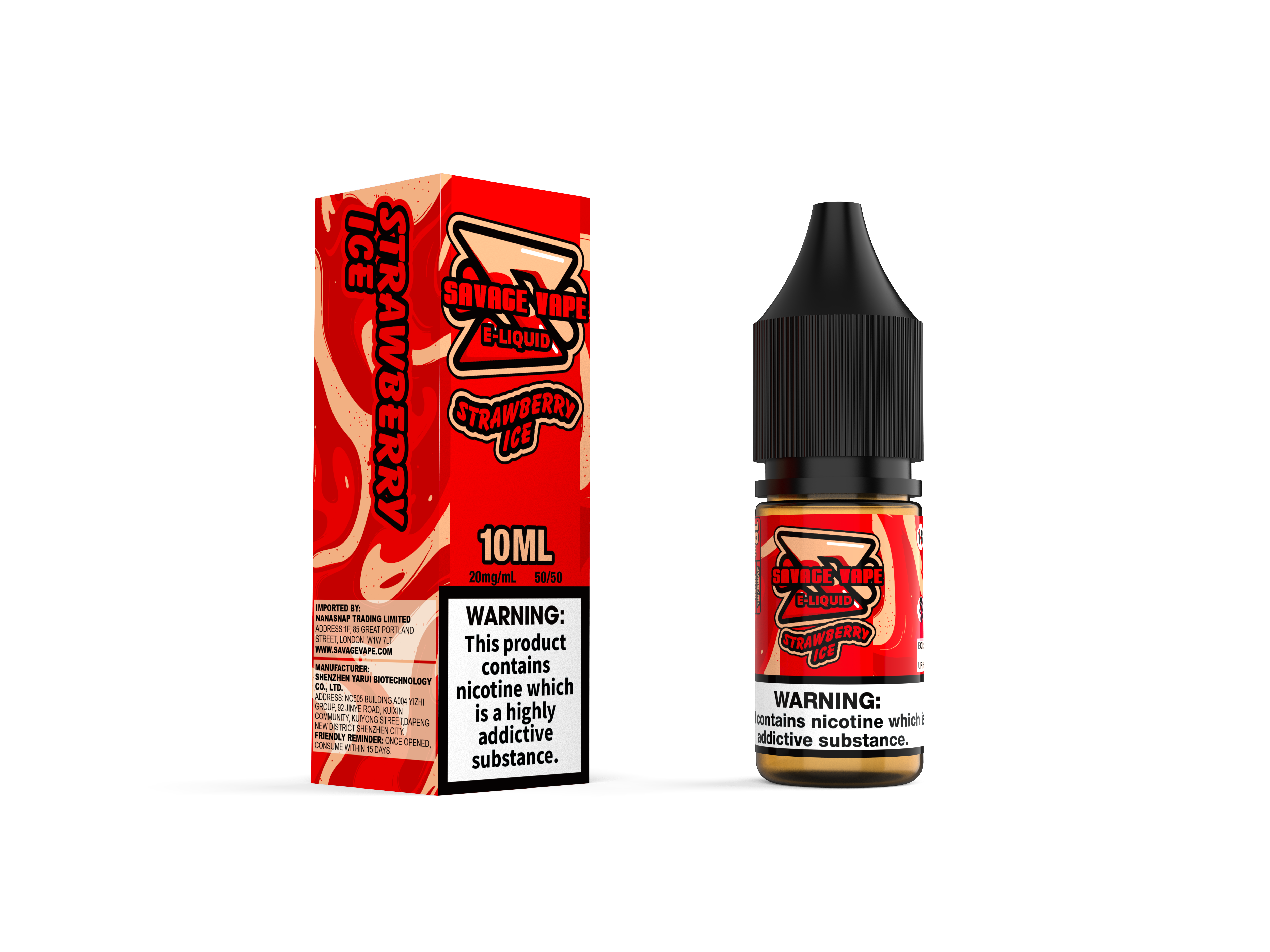 Wildes Vape E Juice 2 mg Nikotinsalz 10 ml TPD-Blueberry-Himbeere