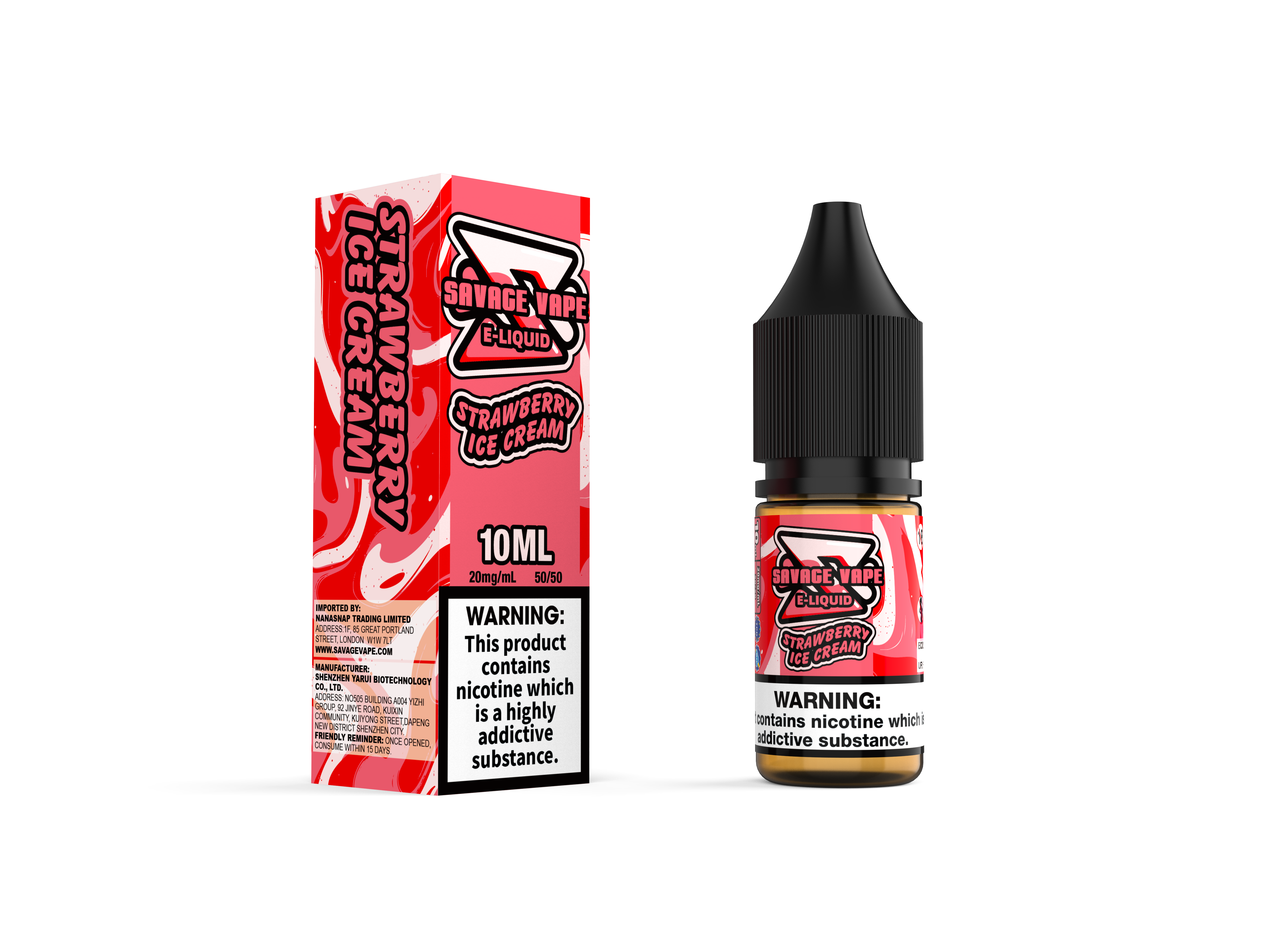 Wildes Vape E Juice 2 mg Nikotinsalz 10 ml TPD-Blueberry-Himbeere