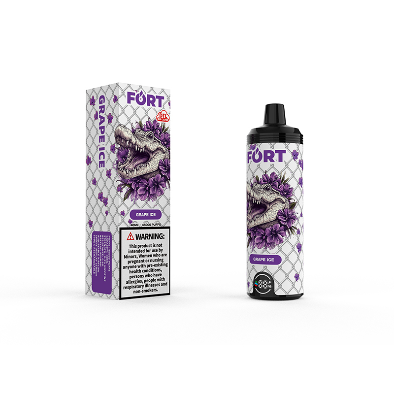 SAVAGE FORT SHISHA 45000 PUFF 45k Einweg-Vape DTL E-Zigarette Al Fakher mit einstellbarem Luftstrom – Grape Ice