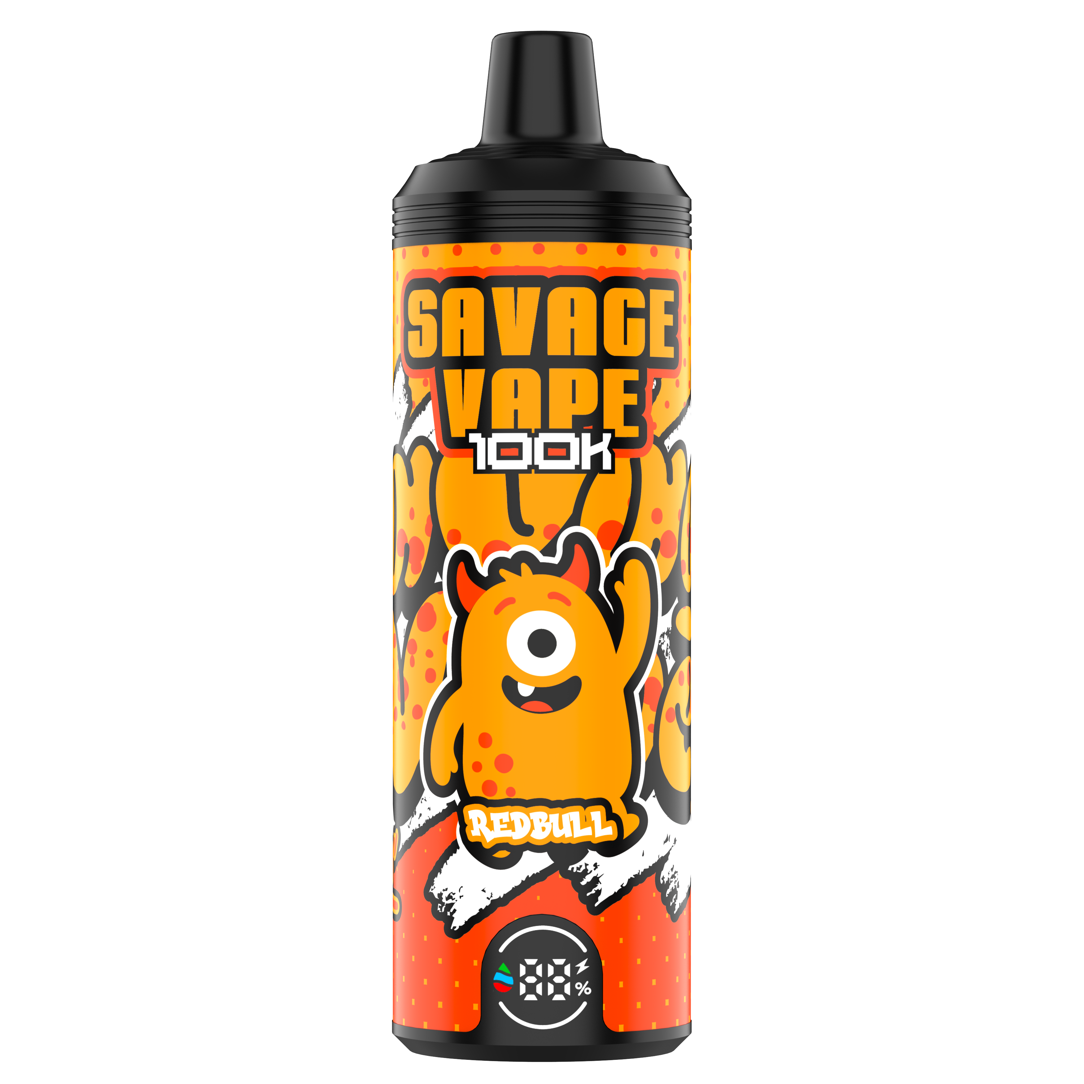 EU-Lagerhaus Original Savage Vape MTL 100000 Puff 80000 65000 Elektronische Zigaretten-Vaper Dual Mesh Spule 50ml E-Liquid-Einweg-Vape 100K 80K 65K-rote Bulle
