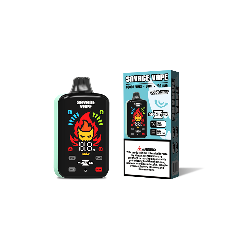 Großhandel Savage Vape Monster Z 30000 Puff 30k Einweg-Vape E-Zigarette Dual Mesh Coil-Cool Mint