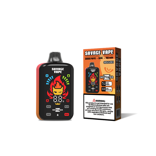 Originales Savage Monster Z 30000 Puff 30k Einweg Vape Vape E Zigarette Dual Mesh Spule 5% Niksalz-Apfeleis