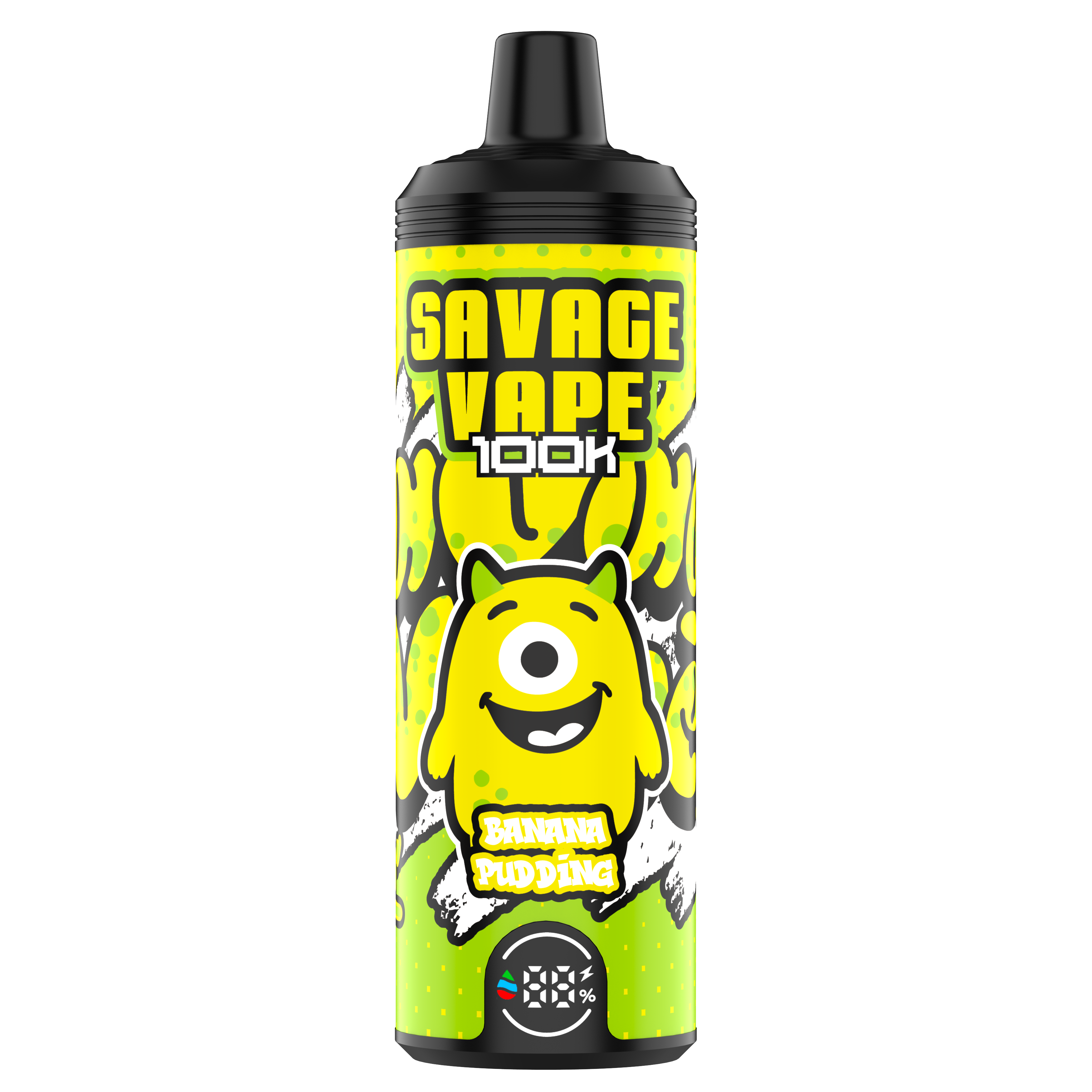 EU-Lagerhaus Original Savage Vape MTL 100000 Puff 80000 65000 Elektronische Zigaretten-Vaper Dual Mesh Spule 50ml E-Liquid-Einweg-Vape 100K 80K 65K-Banana Pudding