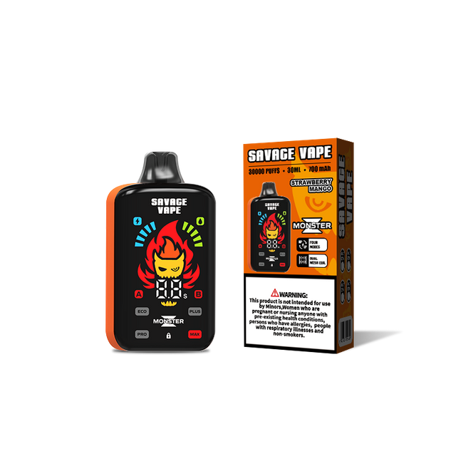 Der Hot Sell Savage Monster Z 30000 Puff E-Zigarette Einweg-Vaper 30k mit verstellbarem Luftstrom – Erdbeer-Mango