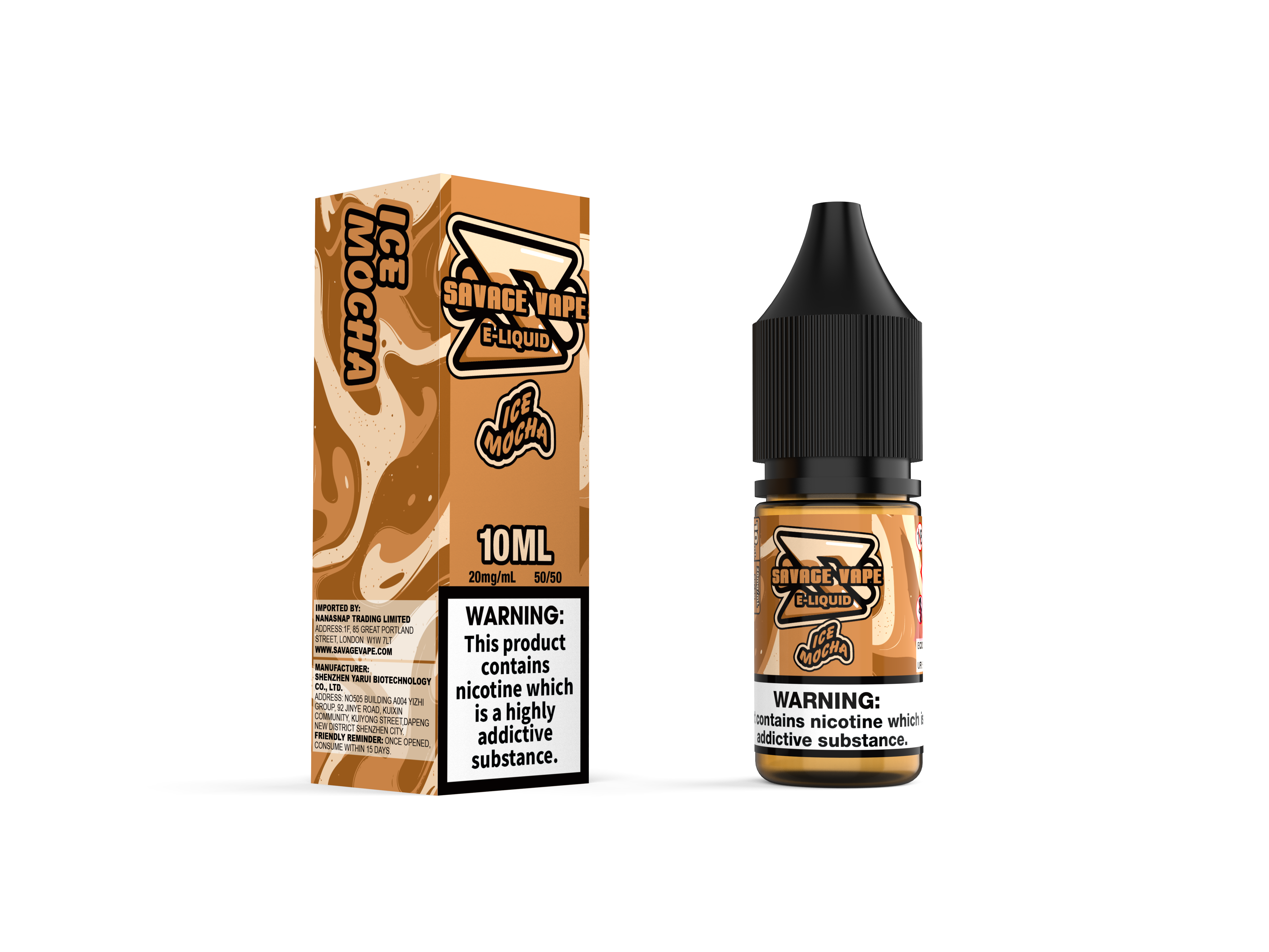 Wildes Vape E flüssig 2 mg Nikotinsalz 10 ml TPD- ICE Mokka