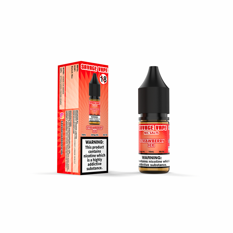 Savage Vape Strawberry Ice Nic Salt E-Liquid 20 mg 2 ml TPD