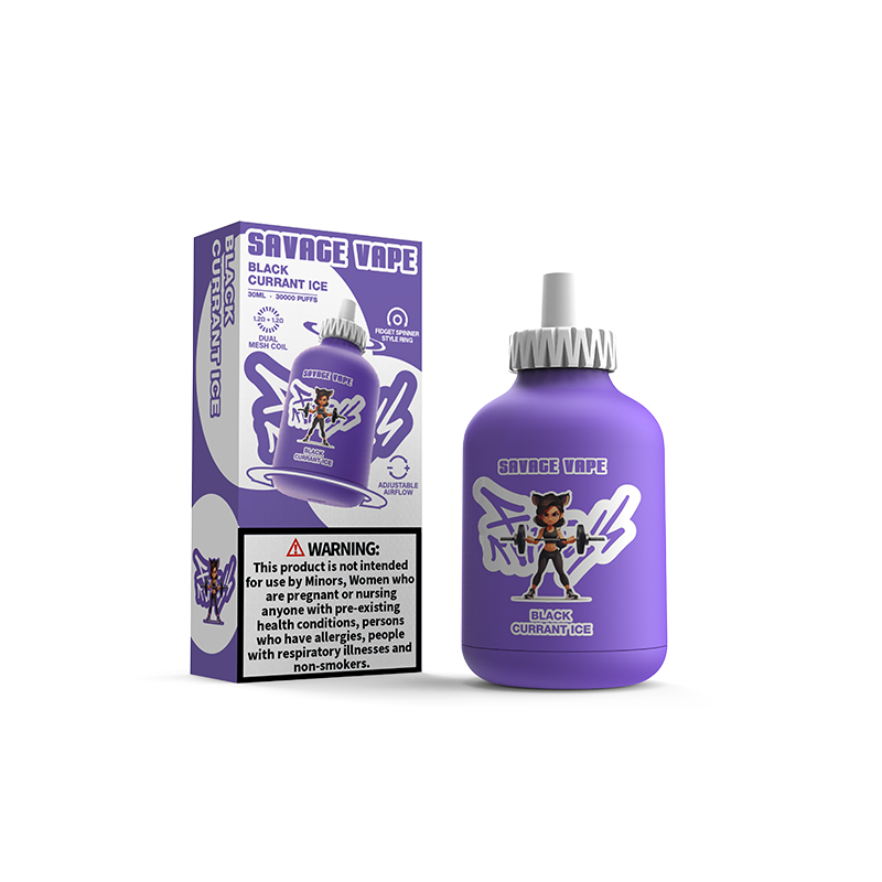 Deutschland Warehouse Savage Fitness 30K Puff 30000 Einweg-Vape-E-Zigarette, verstellbarer Luftstrom, 30 ml, 50 mg Nic-Salz-Flüssigkeit – süße Passionsfrucht