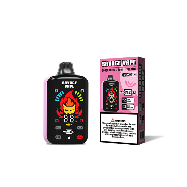 Großhandel Savage Monster Z 30000 Puff 30k Einweg-Vape 25000 25k E-Zigarette-Peach Ice