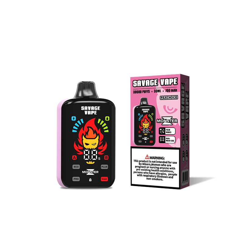 Großhandel Savage Monster Z 30000 Puff 30k Einweg-Vape 25000 25k E-Zigarette-Peach Ice