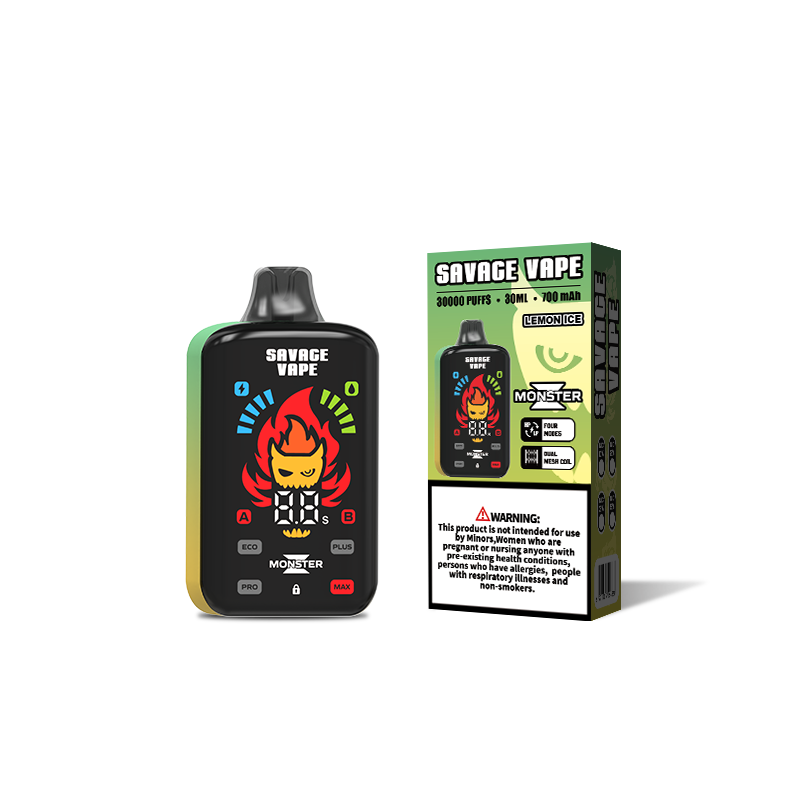 Originales Savage Monster Z 30000 Puff 30k Einweg Vape Vape E Zigarette Dual Mesh Spule 5% Nic Salt-Zitroneneis
