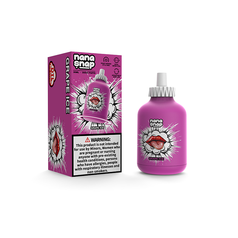 EU Warehouse Nanasnap DTL 30000 Puffs 30k Einweg-Vape E-Zigarette mit einstellbarem Luftstrom-Grape Ice