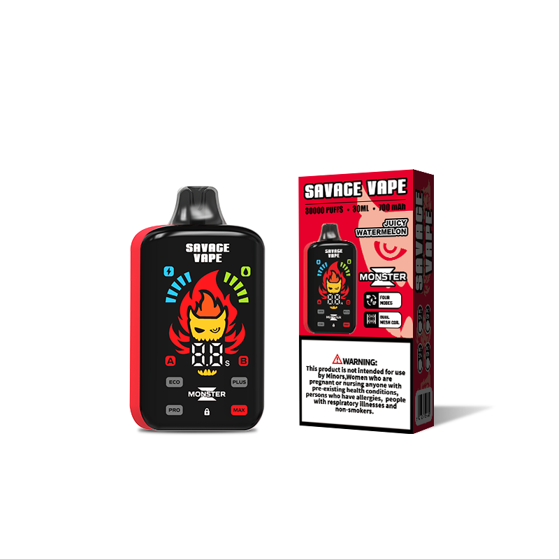 EU Warehouse Savage Vape Monster Z 30000 Puff 30k Einweg-Vape E-Zigarette mit einstellbarer Leistung – saftige Wassermelone