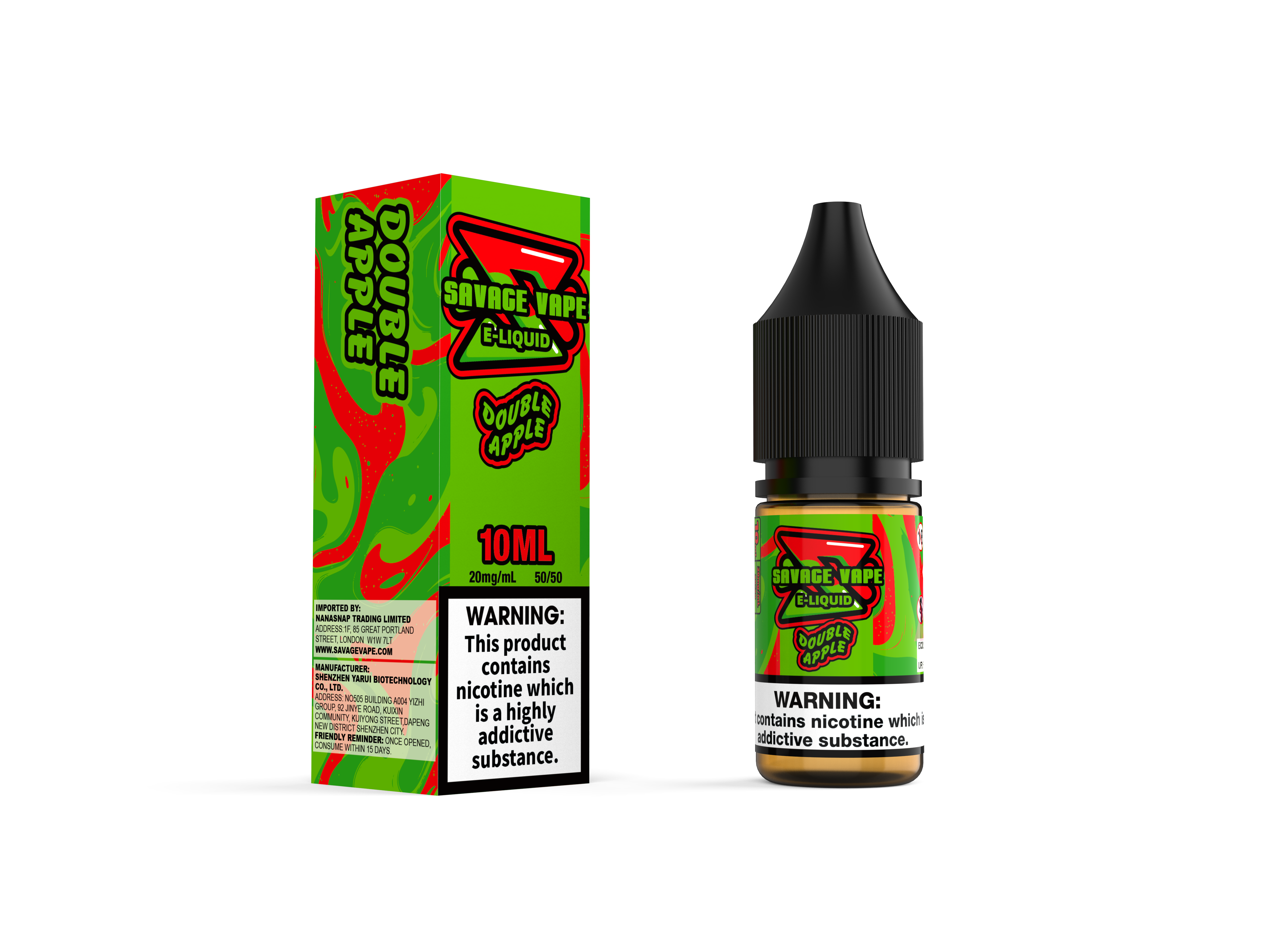 Savage Vape E flüssig 2 mg Nikotinsalz 10 ml TPD- Doppel-Apfel